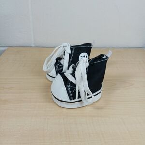 Build A Bear Workshop Black & White Converse Style‎ Sneakers Tennis Shoes Hi Top